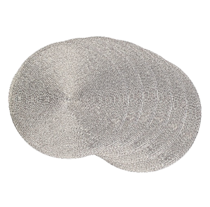 Meilleures ventes 2024, nappe ronde de Noël de luxe de 15 pouces, tissée, argentée, pailletée, écologique, prête à être expédiée pour la décoration de table - Product Image 1