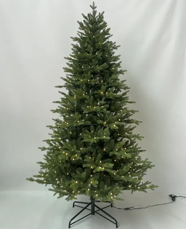 2024 Fabricação Atacado Baixo Preço Árvore De Natal Pré-iluminado Artificial Natal Verde Árvore Decoração Dual-color LED Natal