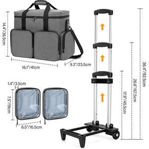 15.6 pouces ordinateur portable enseignement fournitures de bureau artisanat <span class=keywords><strong>sac</strong></span> de rangement <span class=keywords><strong>à</strong></span> <span class=keywords><strong>roulettes</strong></span> roulant Scrapbook professeur <span class=keywords><strong>sac</strong></span> fourre-tout avec roue - Product Image 2