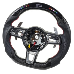 Volante de fibra de carbono LED caliente para Porsche Panamera 2017-2020 <span class=keywords><strong>Macan</strong></span> 2014-2020 Cayenne 2015-2020 Cayman 2016-2020 718 911 - Product Image 6