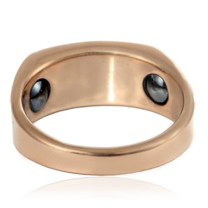 yunnique Rose Gold <b>Titanium</b> Steel Rectangular <b>Ring</b> With Pave Set White Stones Women's Fashion Jewelry Party Accessory - Product Image 3
