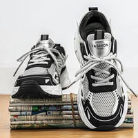 Chaussures de course rétro pour hommes, respirantes, avec empeigne en mesh, décoration cousue, coussin épais, antidérapantes, chaussures de sport décontractées
