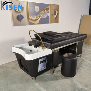 Kisen Mobile Professional Hair Washing Massage Chair Shampoo Bowl <b>Bed</b> Spa Heated Head Water Therapy Shampoo <b>Bed</b> with Steamer - Product Image 1