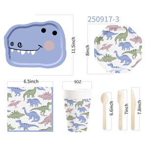 Decoraciones para Fiesta de Cumpleaños con Temática de Dinosaurios DAMAI, Platos y Servilletas de Dinosaurios, Decoraciones para Fiesta, Juego de Vajilla Desechable de Dinosaurios - Product Image 6