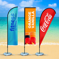Drapeau publicitaire promotionnel extérieur, drapeau swooper avec logo, bannière de plage volante personnalisée imprimée pour l'extérieur