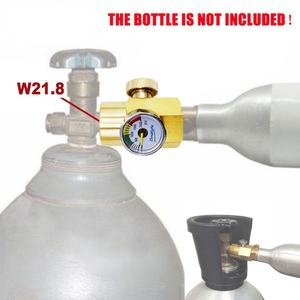 Adaptador de Estación de Recarga de Cilindros de CO2 con Adaptador de Latón para Botellas de Soda y Válvula de Purga, Conectores TR21-4/W21.8/CGA320 - Product Image 5