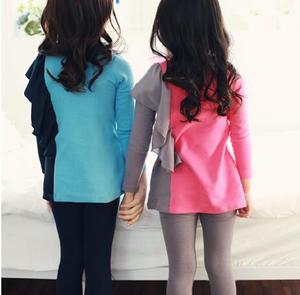 2017 Girls Clothing Suits Children Clothes Stock <b>Islamic</b> Plain Tshirt - Product Image 3