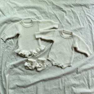 शरद ऋतु सर्दियों की बुटीक शिशु को बुना हुआ चूकी स्वेटर रोपर लंबे आस्तीन बच्चे के बुना हुआ स्वेटर रोमांस - Product Image 2