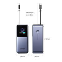 UGREEN Nexode Pro 165W Power Bank Pengisian Cepat dengan Kabel Retractable Terintegrasi 20000mah Kapasitas Besar untuk Komputer dan Ponsel