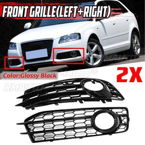 ฝาครอบไฟตัดหมอกหน้ารถยนต์สีโครเมียม/ดำ 2 ชิ้น แบบรังผึ้ง สำหรับ Audi A3 8P S-Line ปี 2009-2012 รุ่น 8P0807682 8P0807681 - Product Image 1