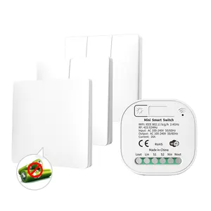 Interruptor de luz inalámbrico para el hogar, dispositivo inteligente de Control de voz con Wifi, Tuya, Alexa, Google Home, Qx-303, sin batería, 1/2/3 entradas