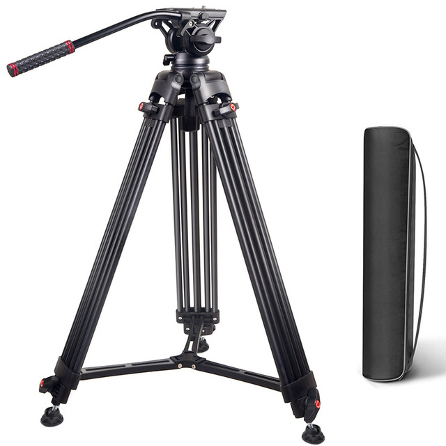 Professional 180CM Heavy Duty Video Camcorder Gimbal Aluminum Alloy Tripod With Fluid Drag Head for DSLR / SLR Camera Tripods