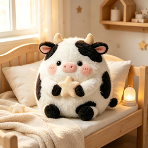 Peluche de Vaca Personalizado ODM OEM, Adorable Vaca Lechera con Manchas, Animal de Peluche con Estrella, Suave, para Niños, Regalo Promocional, Decoración - Product Image 2