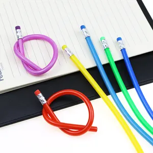 Funny 18cm Soft Pvc HB Pencil Bendable Standard Pencil DIY No Wood Non-toxic Flexible Pencil for Children