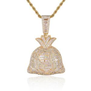 Miss Jewelry Hiphop Fashion Nouveau Pendentif Sac à Main Personnalisé Plaqué Or 18 carats avec Zircons Cubiques - Product Image 4