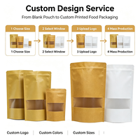 Sacs Doypack en papier kraft avec fenêtre et fermeture éclair pour snacks, gâteaux, pizzas et conservation alimentaire, Fournisseur d'usine