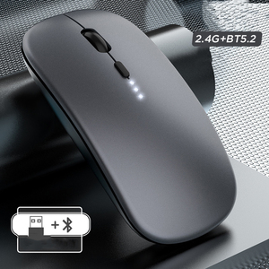 Nouveau modèle de souris sans fil double mode 2.4G rechargeable avec rétroéclairage RVB optique USB pour droitiers, en stock, pour ordinateur <span class=keywords><strong>portable</strong></span> et usage bureautique - Product Image 5