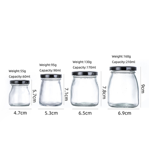 Tùy Chỉnh Sữa Chua Jar 60Ml 90Ml 170Ml <span class=keywords><strong>210Ml</strong></span> <span class=keywords><strong>Glass</strong></span> Bánh Lọ Thủy Tinh Sữa <span class=keywords><strong>Container</strong></span> Với Vít Có Nắp Đậy - Product Image 2
