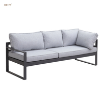 Ensemble de canapés d'extérieur modernes en aluminium BHR avec table basse et dossier réglable, idéal pour les parcs et les salles de sport