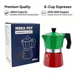 Cafetera Mocha Personalizada Kingze de 150 ml y 300 ml, Cafetera Espresso Portátil, Cafetera Italiana de Café Verde para Negocios - Product Image 3