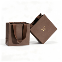 Sac en papier pour bijoux, petit format, écologique, recyclable, avec logo personnalisé