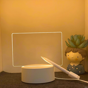 DIY 礼品空白 3D <span class=keywords><strong>LED</strong></span> 创意笔可擦写亚克力书写板可调光 USB 可充电夜灯条留言板 - Product Image 6