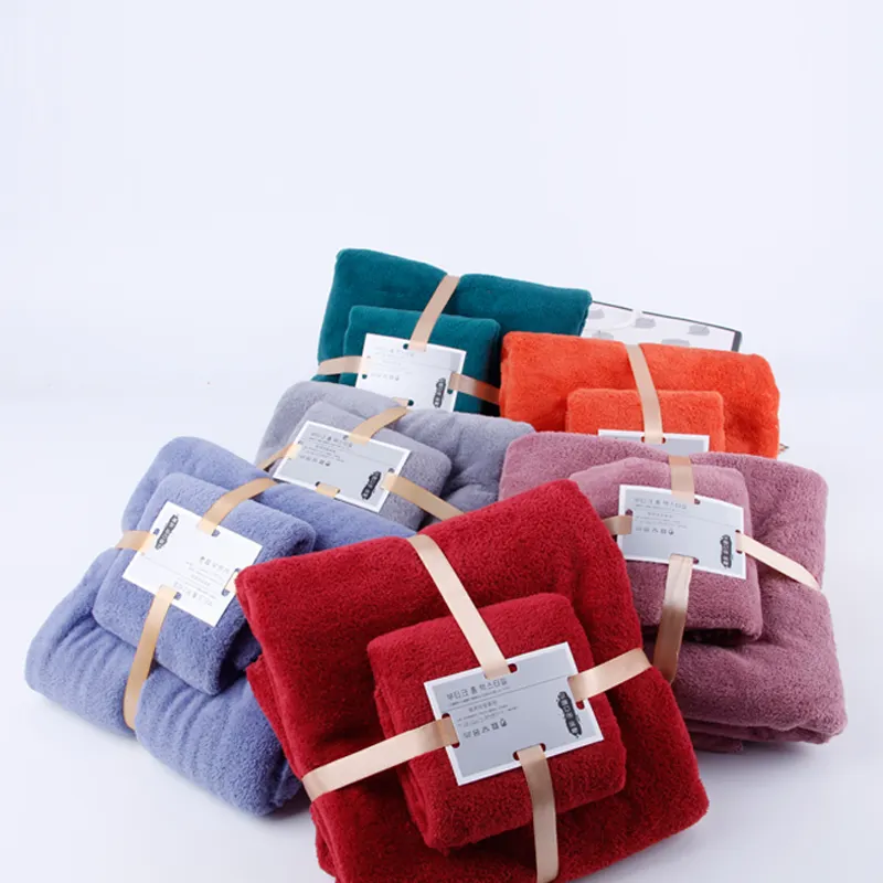 Soft microfiber coral velvet gift box towel bath towel wedding gift company group purchase gift towel wholesale