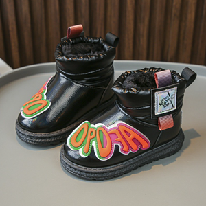 Bottes pour enfants à faible MOQ, bottes de neige solides argentées pour enfants, chaussures en lin et coton à semelle souple, bottes hautes - Product Image 4