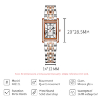 Montre personnalisée SK Fashionable avec logo, bracelet en cuir de vachette massif, placage or rose IP, montres-bracelets OEM ODM, verre quartz personnalisé