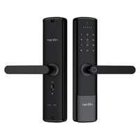 Cerradura Inteligente para el Hogar Tenon, Manija de Puerta Inteligente Tuya, Lector Biométrico de Huellas Dactilares, Lector de Tarjetas RFID, Llave Electrónica de Aluminio, Digital sin Llave