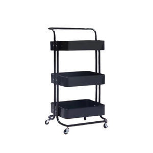 Chariot utilitaire polyvalent à 3 niveaux avec roues en métal Chariot de service de cuisine à domicile avec grand rangement - Product Image 6