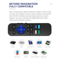 Télécommande pour Roku TV Télécommande pour la télévision et les appareils de diffusion en continu Télécommande multi-appareils tout-en-un avec configuration rapide