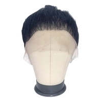Perruque complète 360 personnalisée avec bonnet en dentelle, cheveux synthétiques de 4 pouces, nouée à la main, dentelle HD transparente réglable pour tressage et usage domestique