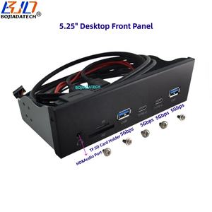 5.25 "Bureaublad Voorpaneel Met <span class=keywords><strong>2</strong></span> * Usb 3.<span class=keywords><strong>2</strong></span> Type-Een Twee 5Gbps Type-C + Hd Audio Poort + Tf Sd Kaarthouder Voor Pc Computer Case - Product Image 1