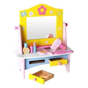 Оптовая торговля детский туалетный столик ролевые игры деревянные игрушки Макияж игрушка для девочек