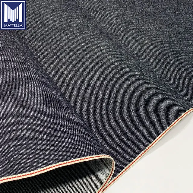 12 once di alta qualità rotolo giapponese 98 cotone 2 elastan cimosa denim grezzo tessuto per Slim Fit Stretch Avanzata Degli Uomini di Jeans