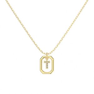 Dylam <b>Initial</b> Pendant <b>Necklace</b> 925 Sterling <b>Silver</b> with 5A Cubic Zirconia 26 Letter Alphabet Jewelry Gifts for Women - Product Image 4