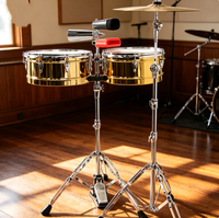 Timbales Set With Cymbals And Cowbell Percussion Instruments