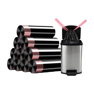 Factory Black Red Drawstring Disposable Heavy Duty <strong>Garbage</strong> <strong>Bag</strong> <strong>Roll</strong> Trash Plastic <strong>Garbage</strong> <strong>Bag</strong> Wholesale Recycled - Product Image 1