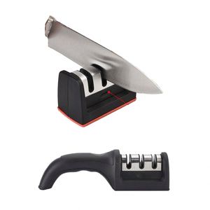 Aiguiseur universel pour couteaux et ciseaux de cuisine, outil d'affûtage pour tous types de couteaux et ciseaux, rouge et noir - Product Image 2