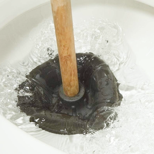 Toiletzuigers met 27 cm lange houten steel, zuignap van rubber voor de badkamer - Product Image 5