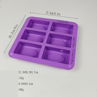 Moule en silicone rectangulaire à 6 cavités motif ovale pour savon fait main, idéal pour la fabrication de savon de Marseille, moule DIY pour projets artisanaux