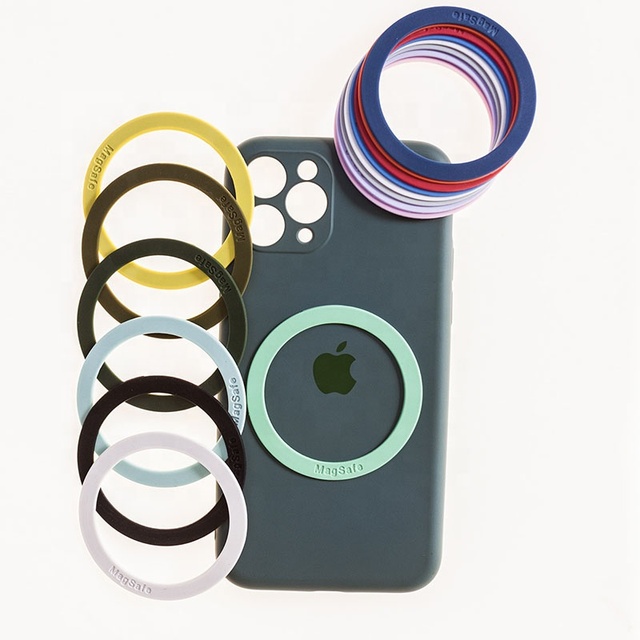 New Mobile Phone Accessories Silicone Magnetic Sticker Ring Holder Cell Phone Magnetic Ring Metal Plate Support Wireless Charger