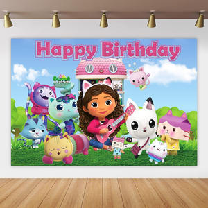 Fondo Fotográfico Cabby DoIIhouse, Fondo para Fotos <span class=keywords><strong>de</strong></span> Cumpleaños <span class=keywords><strong>de</strong></span> Niña, Decoración para Baby Shower, Pancarta <span class=keywords><strong>de</strong></span> Vinilo y Poliéster, Accesorio para Fotos X0465 - Product Image 2