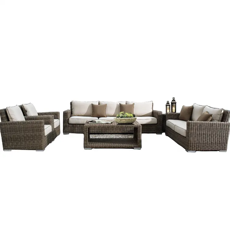 All weather Wicker Cane Rattan Outdoor Patio Sofas Couch Garden Outdoor Sofa Sectional set high quality outdoor furniture