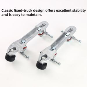 Placa de patín de ruedas de zinc fundido a presión duradera con tope de punta de goma Base de patín cuádruple para principiantes - Product Image 3