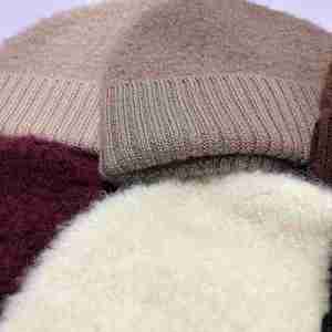 Chapeau en laine pure tricoté, style coréen, automne-hiver, 100% laine, bonnet pour homme et femme - Product Image 2