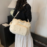 Organisateur de rangement multifonctionnel portable pour bébé et maman, en coton matelassé de qualité supérieure, avec broderie de dessins animés adorables, grande capacité