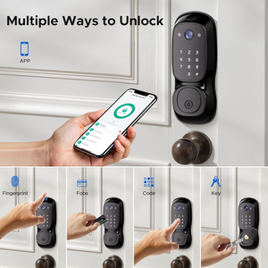 Cerradura inteligente para puerta con huella dactilar, entrada sin llave, cámara y timbre integrados, con wifi, cerrojo para puerta principal - Product Image 3
