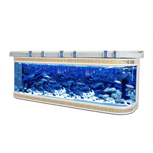 Acuario de Cristal Transparente de Lujo Personalizado, 50W, para Sala de Estar, 120L, Ecológico, para Peces Dorados, con Personalización de Paisajismo - Product Image 1